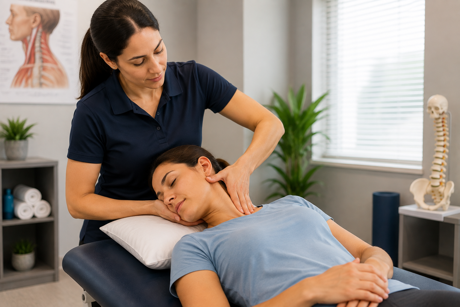 Manual therapy for neck related dizziness at East Hills Physiotherapy in Calgary